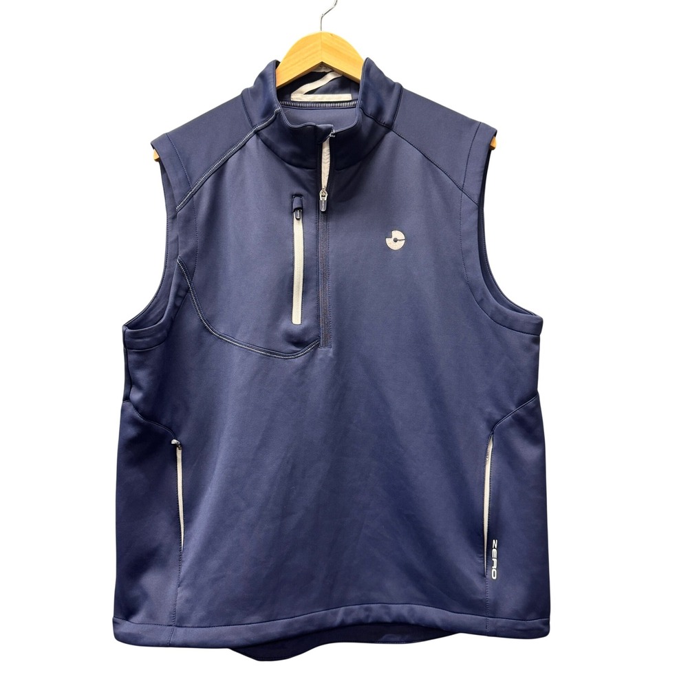Zero Restriction Vest Mens Large‎ Tour Series Navy Blue Golf Performance Jacket